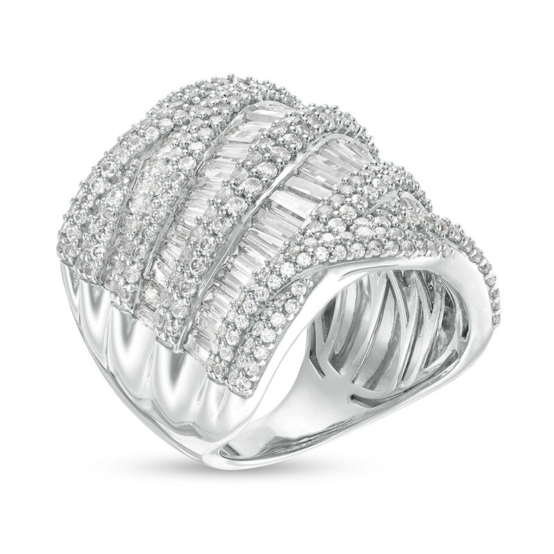 Main Image 2 of Previously Owned - 5 CT. T.W. Composite Diamond Multi-Row Ring in 14K White Gold