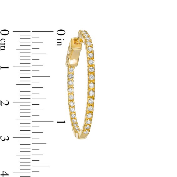 Previously Owned - 1 CT. T.w. Diamond Inside-Out Hoop Earrings in 10K Gold
