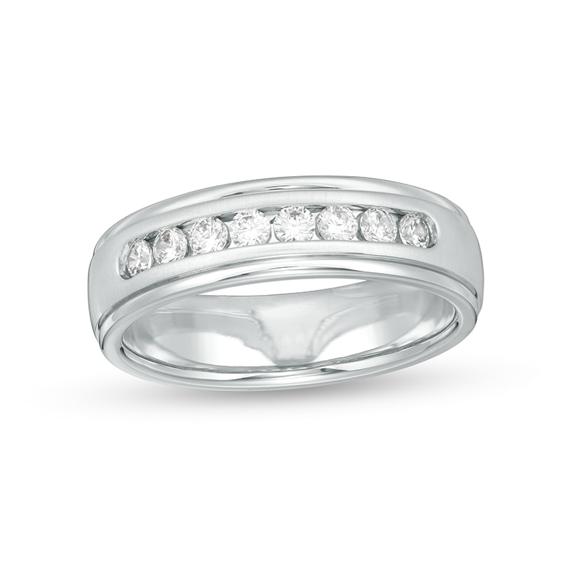Main Image 1 of Previously Owned - 1/2 CT. T.W. Lab-Grown Diamond Wedding Band in 14K White Gold - Size 10