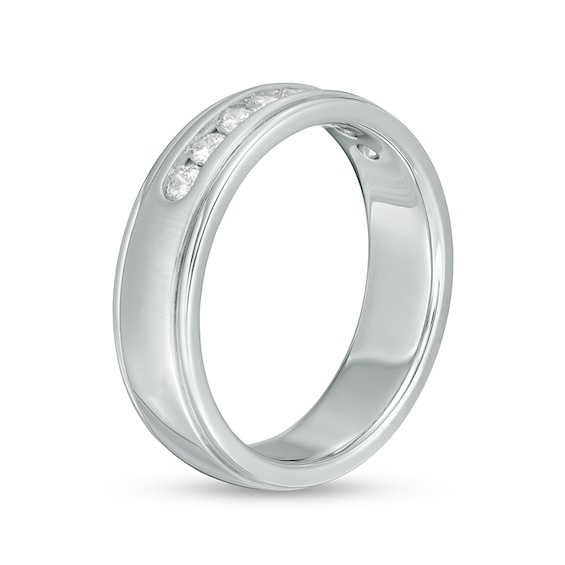 Previously Owned - 1/2 CT. T.w. Lab-Grown Diamond Wedding Band in 14K White Gold - Size 10