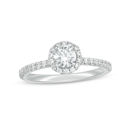 Previously Owned - 3/4 CT. T.W.  Lab-Grown Diamond Frame Engagement Ring in 14K White Gold (F/VS2)