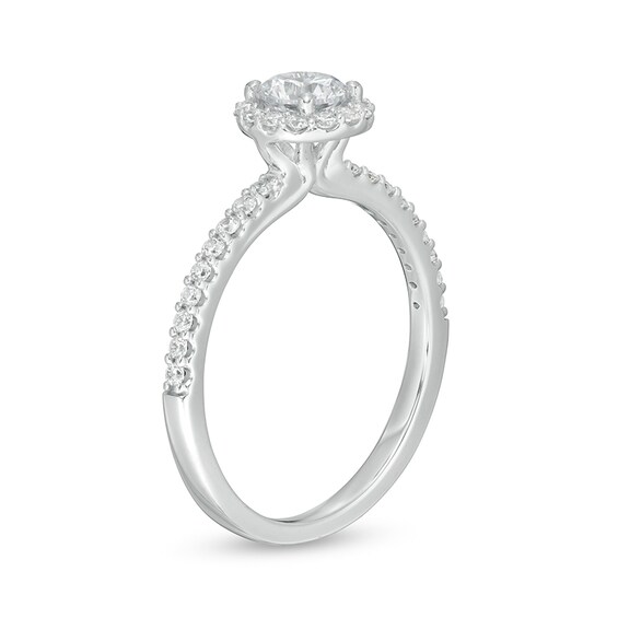 Previously Owned - 3/4 CT. T.w. Lab-Grown Diamond Frame Engagement Ring in 14K White Gold (F/Vs2)