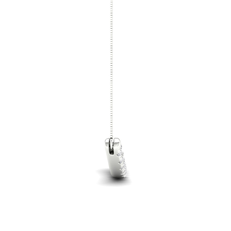 Main Image 4 of Previously Owned - 1/2 CT. T.W.  Lab-Created Diamond Curved Bar Necklace in 14K White Gold (F/SI2)