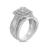 Thumbnail Image 3 of Previously Owned - 1-1/4 CT. T.W. Cushion Multi-Diamond Double Frame Bridal Set in 10K White Gold