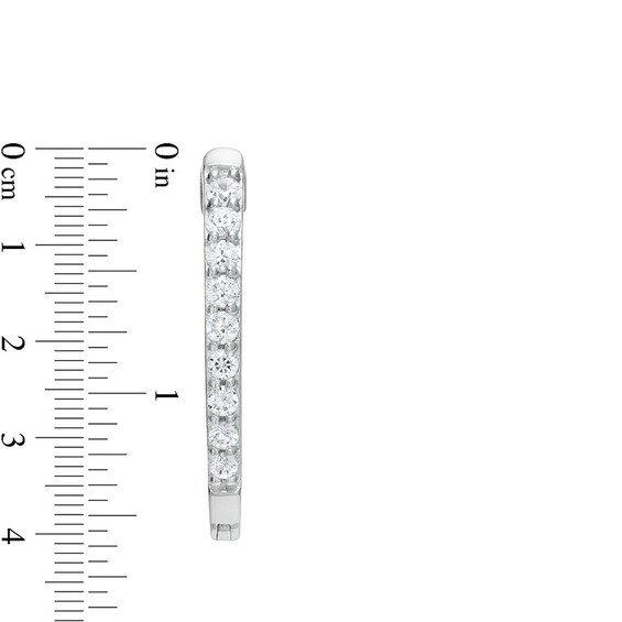 Previously Owned - 1/4 CT. T.w. Diamond V-Shaped Hoop Earrings in 10K White Gold