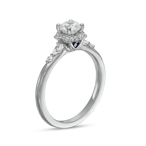Previously Owned - Vera Wang Love Collection 3/4 CT. T.w. Diamond Clover-Shaped Frame Engagement Ring in 14K White Gold