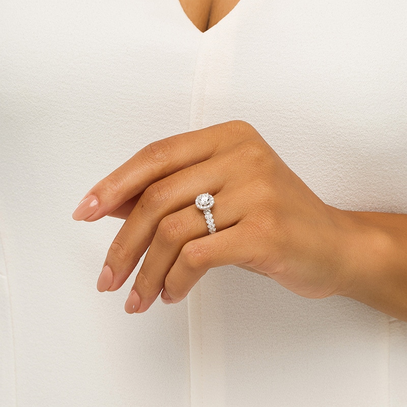 Main Image 2 of Previously Owned - Vera Wang Love Collection 1-3/4 CT. T.W. Lab-Grown Diamond Frame Engagement Ring in 14K White Gold