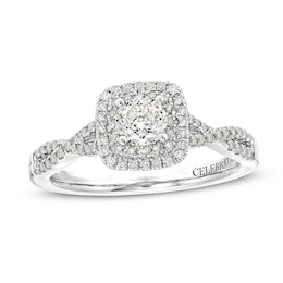 Previously Owned - Celebration Infinite™ 3/4 CT. T.W.  Diamond Double Frame Engagement Ring in 14K White Gold (I/SI2)