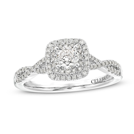 Previously Owned - Celebration Infinite⢠3/4 CT. T.w. Diamond Double Frame Engagement Ring in 14K White Gold (I/Si2)