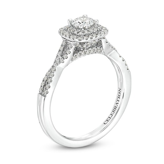 Previously Owned - Celebration Infiniteâ¢ 3/4 CT. T.w. Diamond Double Frame Engagement Ring in 14K White Gold (I/Si2)
