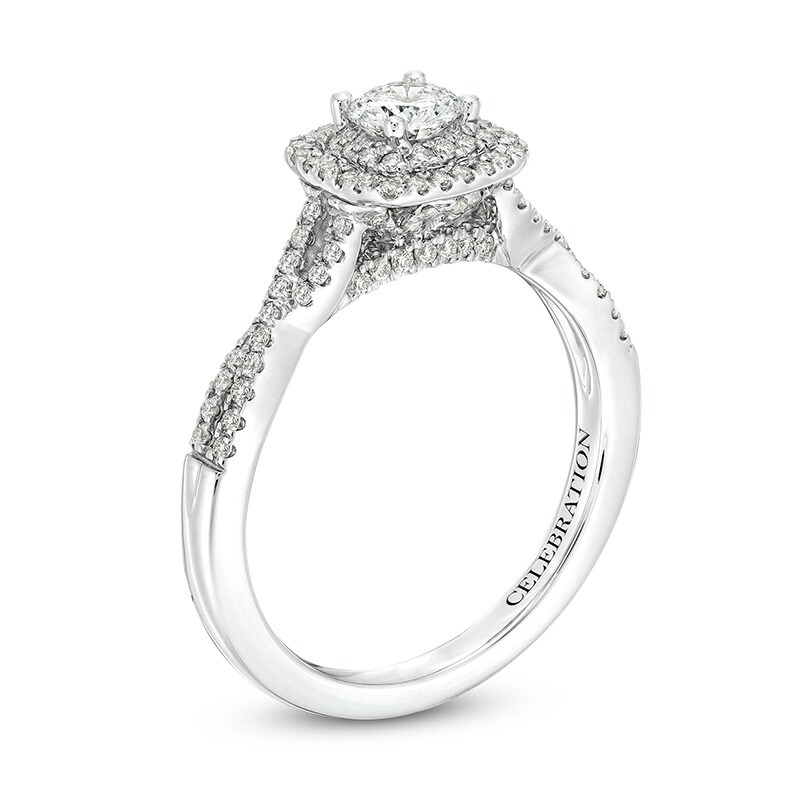 Previously Owned - Celebration Infinite™ 3/4 CT. T.W.  Diamond Double Frame Engagement Ring in 14K White Gold (I/SI2)