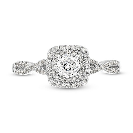 Previously Owned - Celebration Infiniteâ¢ 3/4 CT. T.w. Diamond Double Frame Engagement Ring in 14K White Gold (I/Si2)