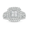 Thumbnail Image 1 of Previously Owned - 1-1/4 CT. T.W.  Quad Princess-Cut Lab-Grown Diamond Double Frame Engagement Ring in 10K White Gold