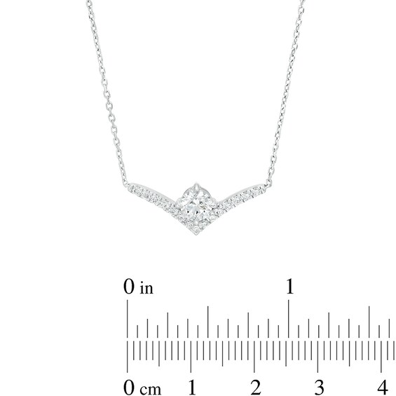 Previously Owned - You're the Oneâ¢ 5/8 CT. T.w. Lab-Grown Diamond Chevron Necklace in 14K White Gold (F/Si2) â 18.5"