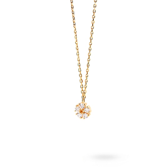 Previously Owned - 1/8 CT. T.W. Lab-Grown Diamond Flower Necklace in 14K Gold â 19.5"