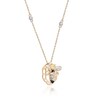 Thumbnail Image 2 of Previously Owned - 3.5mm Opal and 1/5 CT. T.W. Diamond Black Enamel Bee and Honeycomb Outline Pendant in 10K Gold
