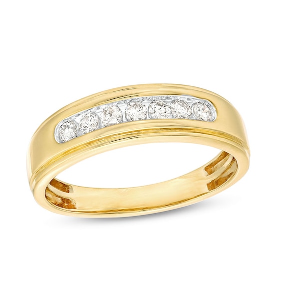 Previously Owned - 1/3 CT. T.w. Diamond Seven Stone Wedding Band in 10K Gold