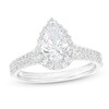 Thumbnail Image 1 of Previously Owned - 1-1/2 CT. T.W.  Pear-Shaped Diamond Frame Double Row Engagement Ring in 14K White Gold (I/I1)