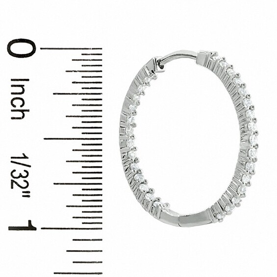 Previously Owned - 1 CT. T.w. Diamond Front and Back Hoop Earrings in 14K White Gold