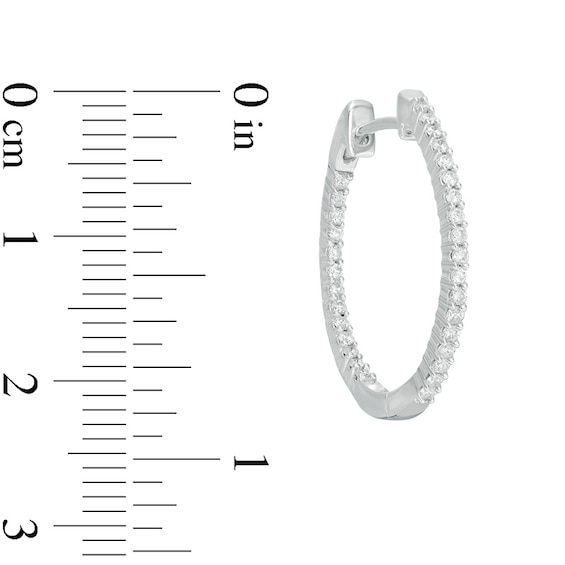 Previously Owned - 1/2 CT. T.w. Diamond Inside-Out Hoop Earrings in 10K White Gold