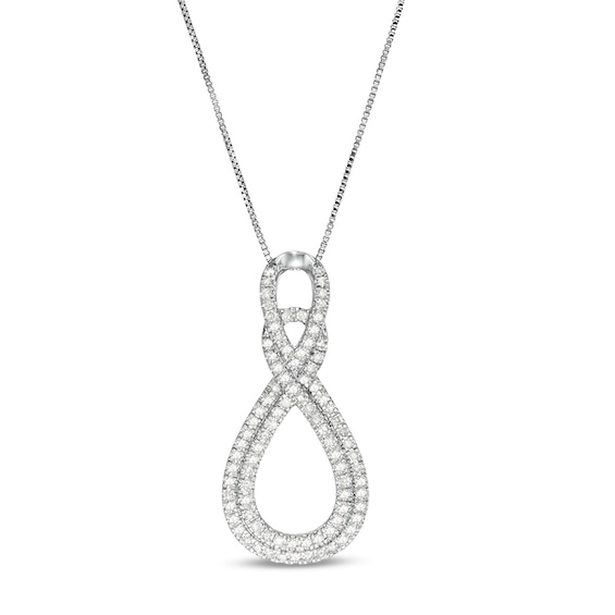 Previously Owned - 1/2 CT. T.w. Diamond Double Infinity Loop Pendant in 10K White Gold