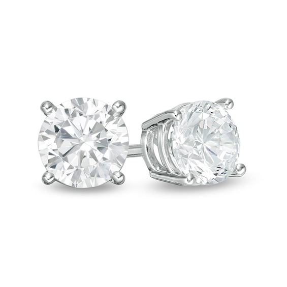 Previously Owned - 1 CT. T.w. Lab-Grown Diamond Solitaire Stud Earrings in 14K White Gold (F/Si2)