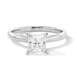 Previously Owned - 1 CT. Princess-Cut Lab-Grown Diamond Solitaire Engagement Ring in 14K White Gold (F/VS2)