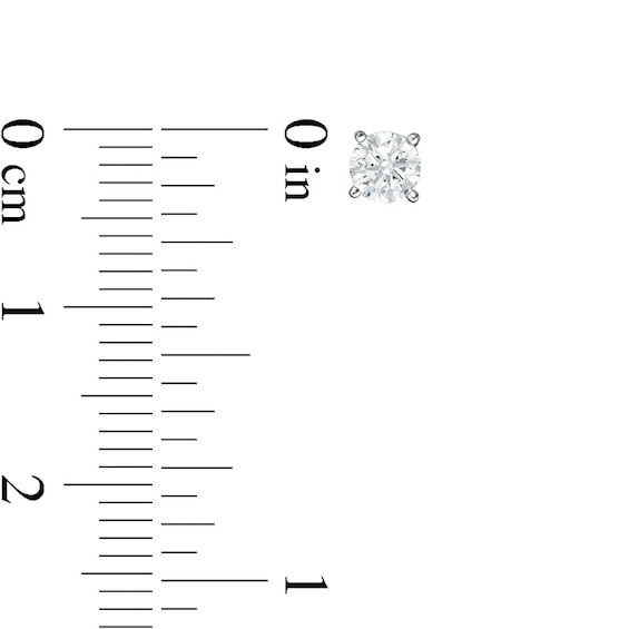 Previously Owned - 1/2 CT. T.w. Lab-Grown Diamond Solitaire Stud Earrings in 14K White Gold (F/Si2)