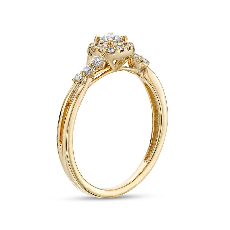 Main Image 3 of Previously Owned - 1/4 CT. T.W. Princess-Cut Diamond Frame Twist Shank Promise Ring in 10K Gold
