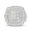 Thumbnail Image 4 of Previously Owned - 4 CT. T.W. Princess-Cut Multi-Diamond Double Frame Engagement Ring in 10K White Gold (I/I2)