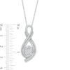 Thumbnail Image 3 of Previously Owned - 1 CT. T.W. Oval-Shaped Multi-Diamond Double Row Looped Pendant in Sterling Silver