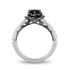 Thumbnail Image 3 of Previously Owned - Enchanted Disney Villains Maleficent 1 CT. T.W. Diamond Rose Engagement Ring in 14K White Gold