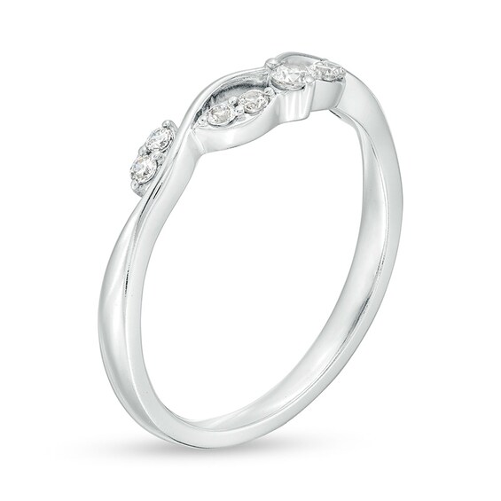 Previously Owned - 1/6 CT. T.w. Diamond Twist Contour Anniversary Band in 10K White Gold