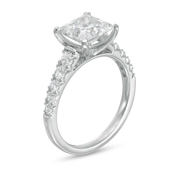 Previously Owned - 2-1/2 CT. T.w. Princess-Cut Lab-Grown Diamond Engagement Ring in 14K White Gold (F/Vs2)