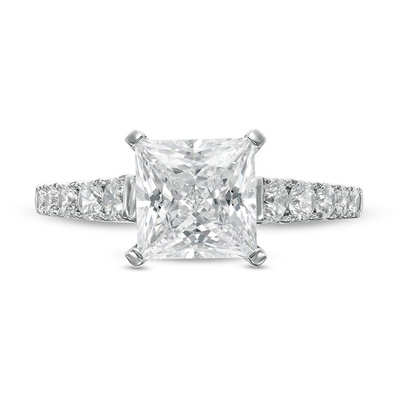 Previously Owned - 2-1/2 CT. T.w. Princess-Cut Lab-Grown Diamond Engagement Ring in 14K White Gold (F/Vs2)