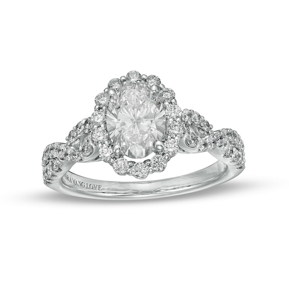Previously Owned - Vera Wang Love Collection 1-5/8 CT. T.w. Lab-Grown Diamond Twist Engagement Ring in 14K White Gold