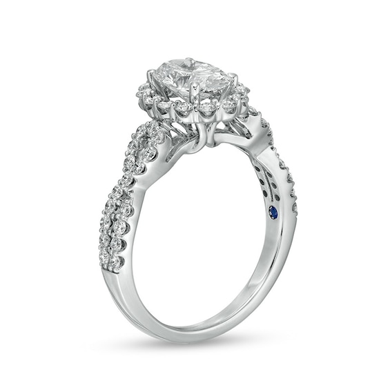 Previously Owned - Vera Wang Love Collection 1-5/8 CT. T.w. Lab-Grown Diamond Twist Engagement Ring in 14K White Gold