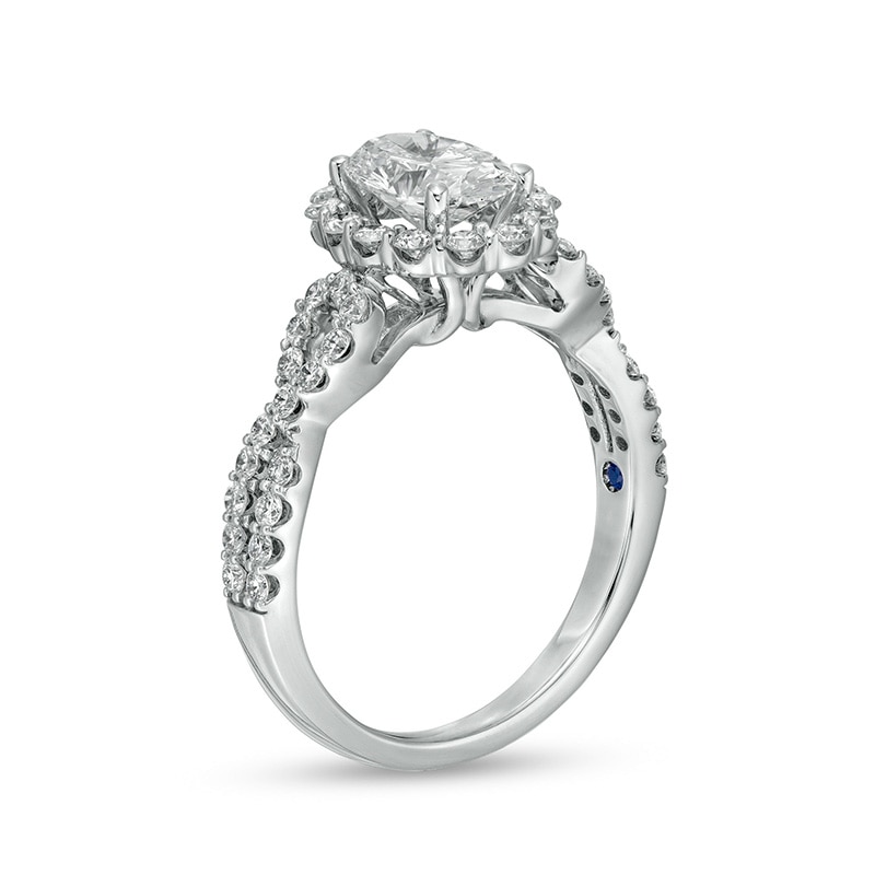 Main Image 3 of Previously Owned - Vera Wang Love Collection 1-5/8 CT. T.W. Lab-Grown Diamond Twist Engagement Ring in 14K White Gold