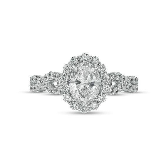 Previously Owned - Vera Wang Love Collection 1-5/8 CT. T.w. Lab-Grown Diamond Twist Engagement Ring in 14K White Gold