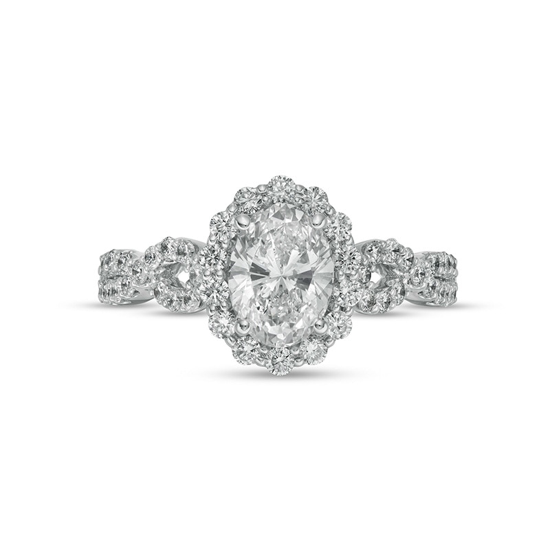 Main Image 4 of Previously Owned - Vera Wang Love Collection 1-5/8 CT. T.W. Lab-Grown Diamond Twist Engagement Ring in 14K White Gold