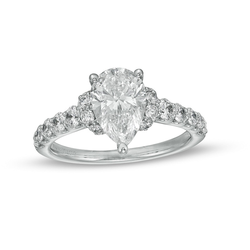 Main Image 1 of Previously Owned - Vera Wang Love Collection 2-1/4 CT. T.W. Lab-Grown Diamond Collar Engagement Ring in 14K White Gold