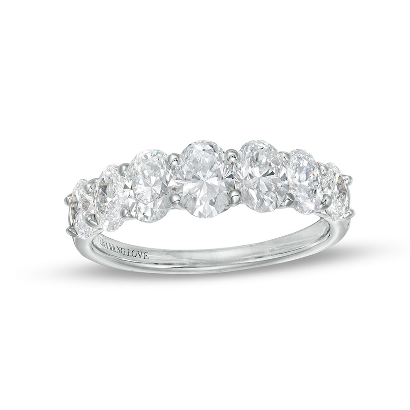 Main Image 1 of Previously Owned - Vera Wang Love Collection 2 CT. T.W. Lab-Grown Diamond Seven Stone Band in 14K White Gold