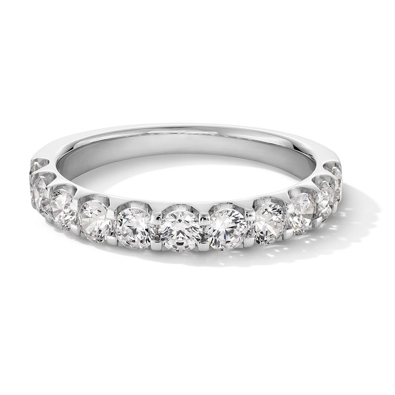 Main Image 1 of Previously Owned - 1 CT. T.W. Lab-Grown Diamond Eleven Stone Anniversary Band in 14K White Gold (F/VS2)