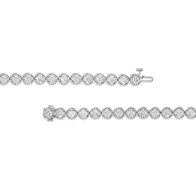 Main Image 3 of Previously Owned - 8 CT. T.W. Lab-Grown Diamond Tennis Bracelet in 10K White Gold (I/I1) – 7.25"
