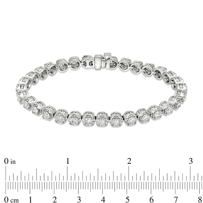Main Image 4 of Previously Owned - 8 CT. T.W. Lab-Grown Diamond Tennis Bracelet in 10K White Gold (I/I1) – 7.25"