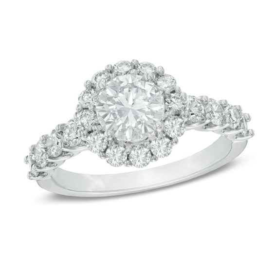 Previously Owned - 1-7/8 CT. T.w. Diamond Frame Engagement Ring in 14K White Gold