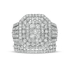 Thumbnail Image 4 of Previously Owned - 2-1/5 CT. T.W. Composite Diamond Triple Octagonal Frame Multi-Row Bridal Set in 10K White Gold