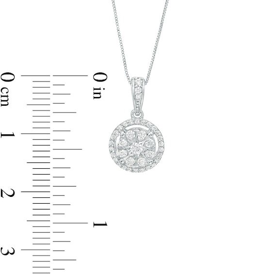 Previously Owned - 1/4 CT. T.w. Multi-Diamond Frame Pendant in 10K White Gold