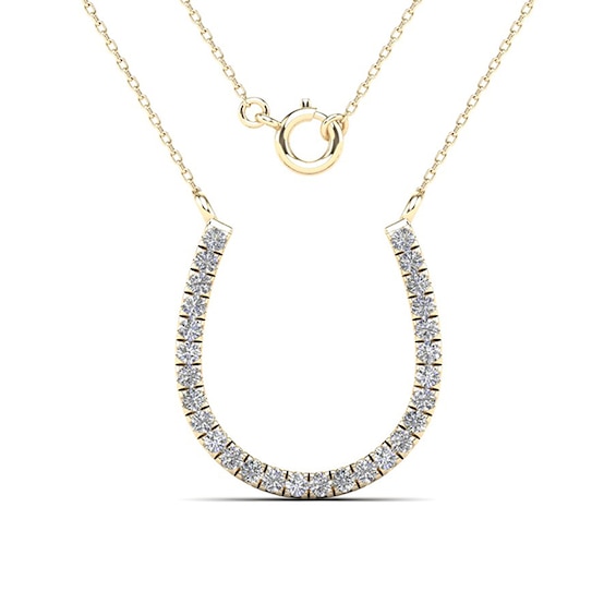 Previously Owned - 1/10 CT. T.w. Diamond Horse Shoe Necklace in 14K Gold