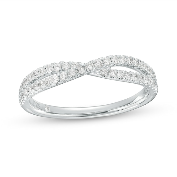 Previously Owned - 1/3 CT. T.w. Diamond Crossover Stackable Anniversary Band in 10K White Gold